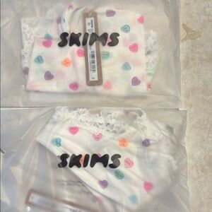 SKIMS White and Pink Underwear Intimates set